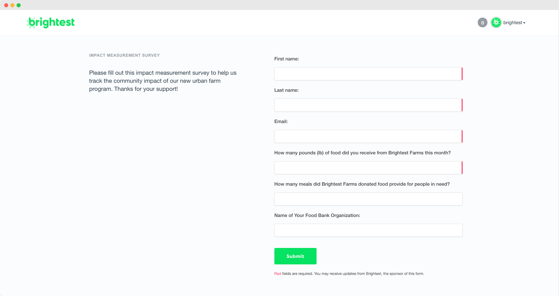 Social Impact Measurement Survey Assessment Tool